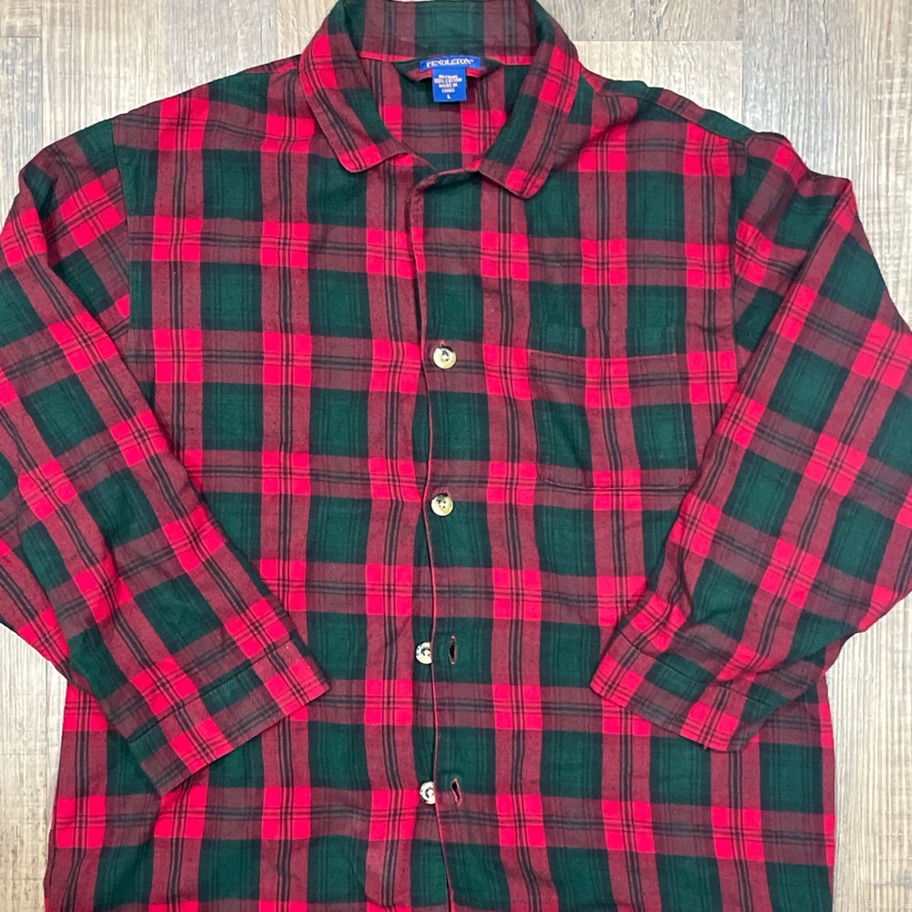 Pendleton Red and Green Plaid Shirt